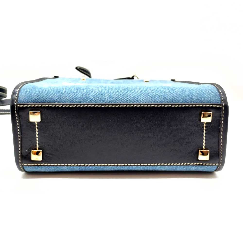 ジミーチュウ ヴァレンヌ 2way トートバッグ ブルー×ブラック Aランク