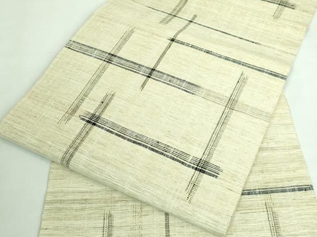 平和屋本店□極上 夏物 銀座もとじ 八寸名古屋帯 絣柄 自然糸×正絹