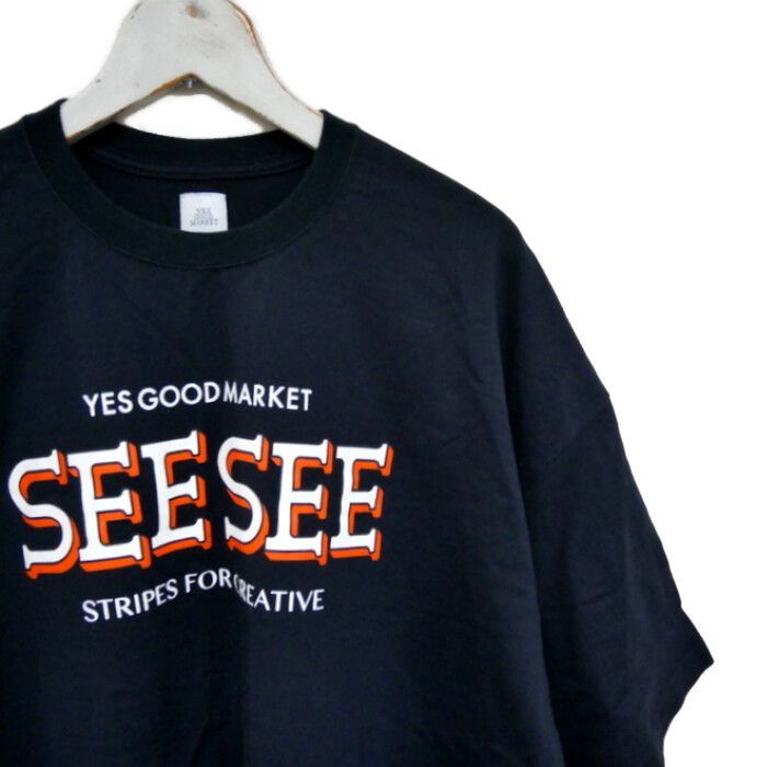 YES GOOD MARKET×SEE SEE×Stripes For Creative S.F.C SFC YGM SEESEE 国内正規 23SS SUPER  BIG ROUND TEE スーパービッグ ラウンドTシャツ YGM23-08 NAVY L - メルカリ