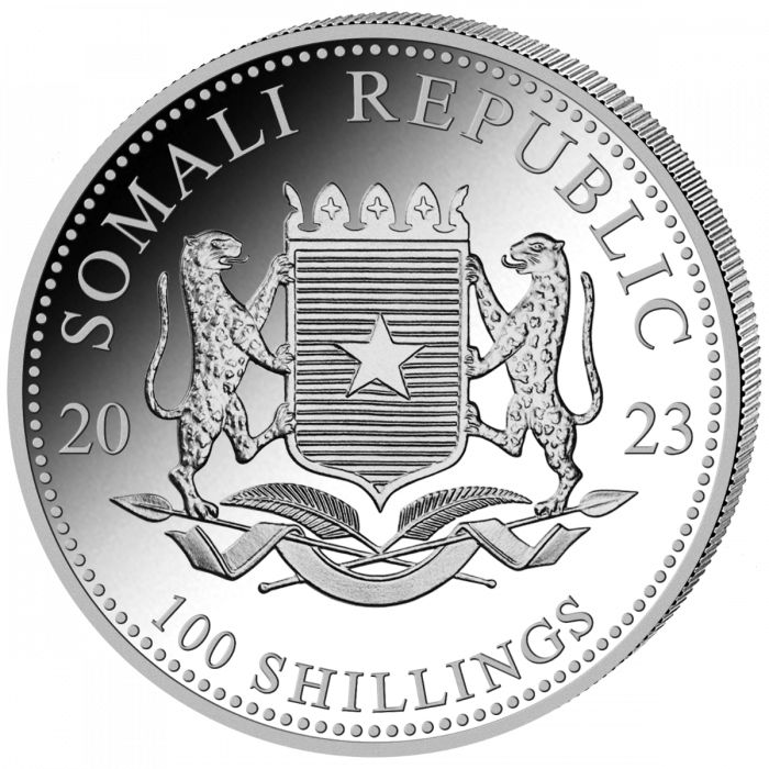 2023年(新品)ソマリア「アフリカ ワイルドライフ・ゾウ」純銀1オンス銀貨
