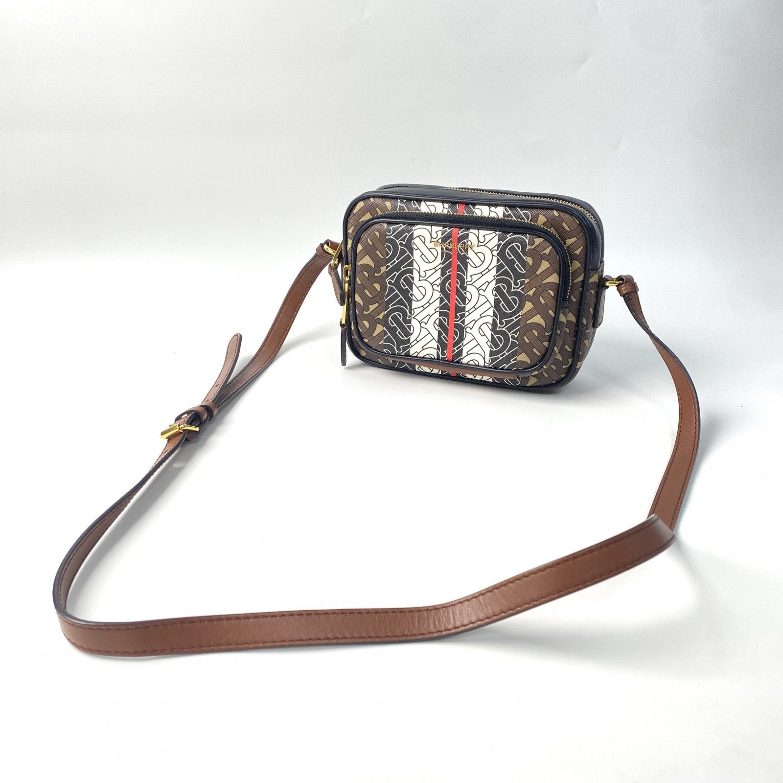 美品 バーバリー Burberry レディース モノグラム ショルダーバッグ 斜 