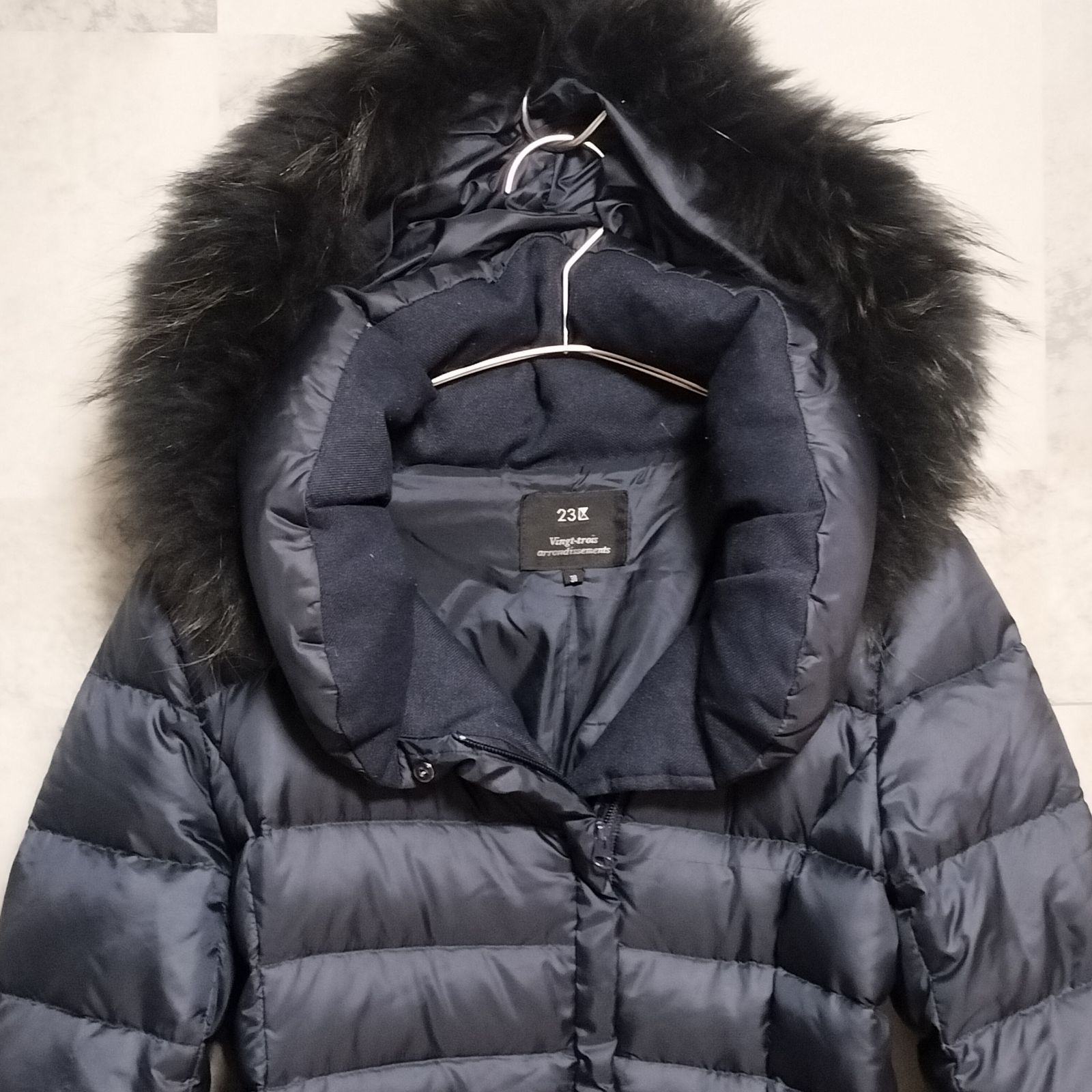 23区 ニジュウサンク 洗える 3way ラクーンファー ダウンコート サイズ