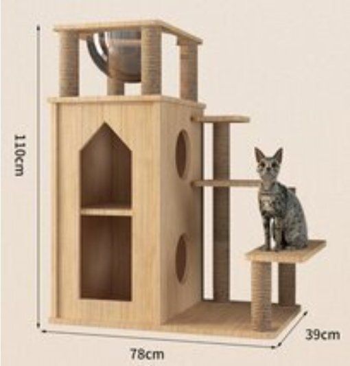 猫小屋猫別荘木一体猫の家柱猫城登り室内家庭用 ZYP30お買い得