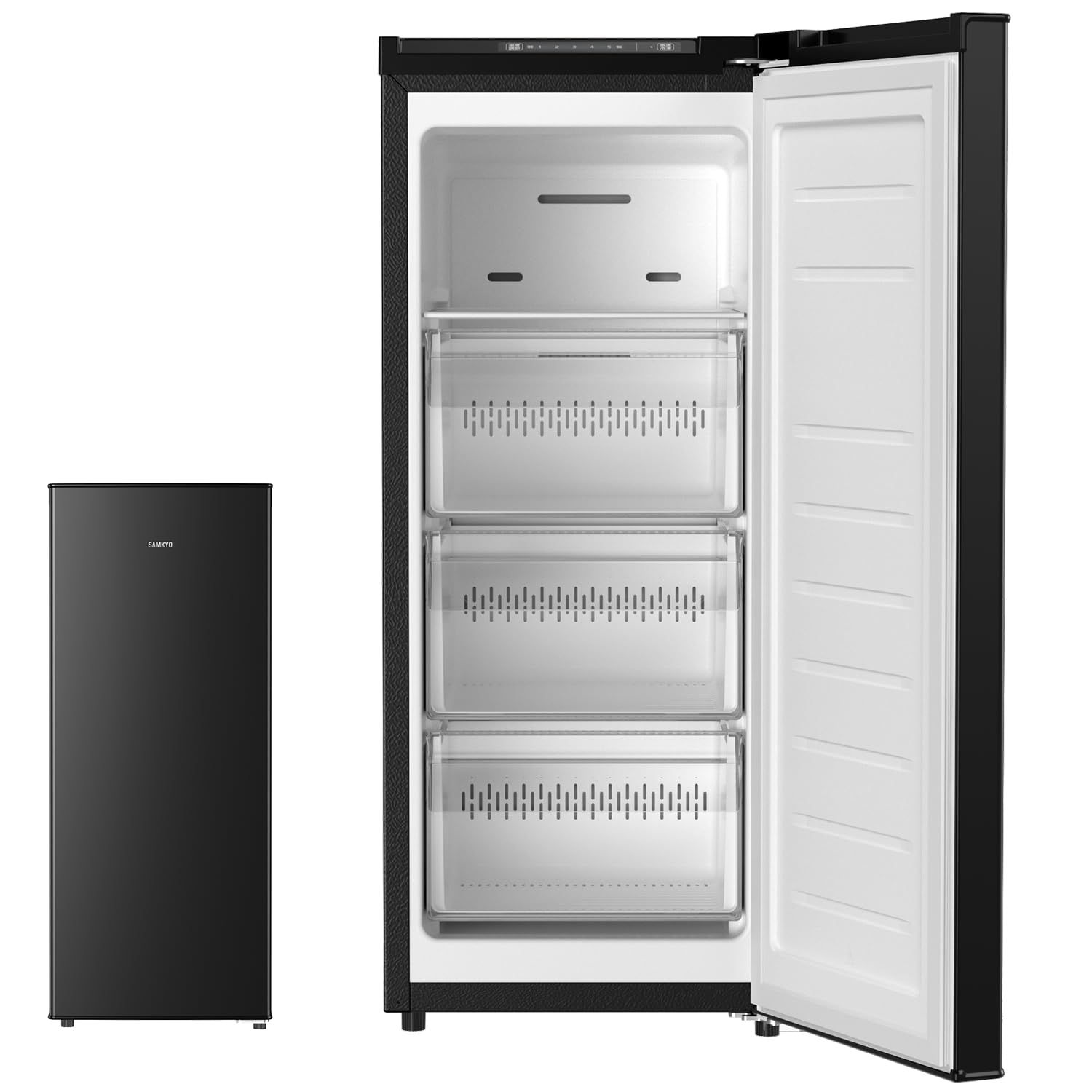 SAMKYO 70L 冷凍庫 スリム 幅35.6cm 霜取り不要 ファン式 冷凍