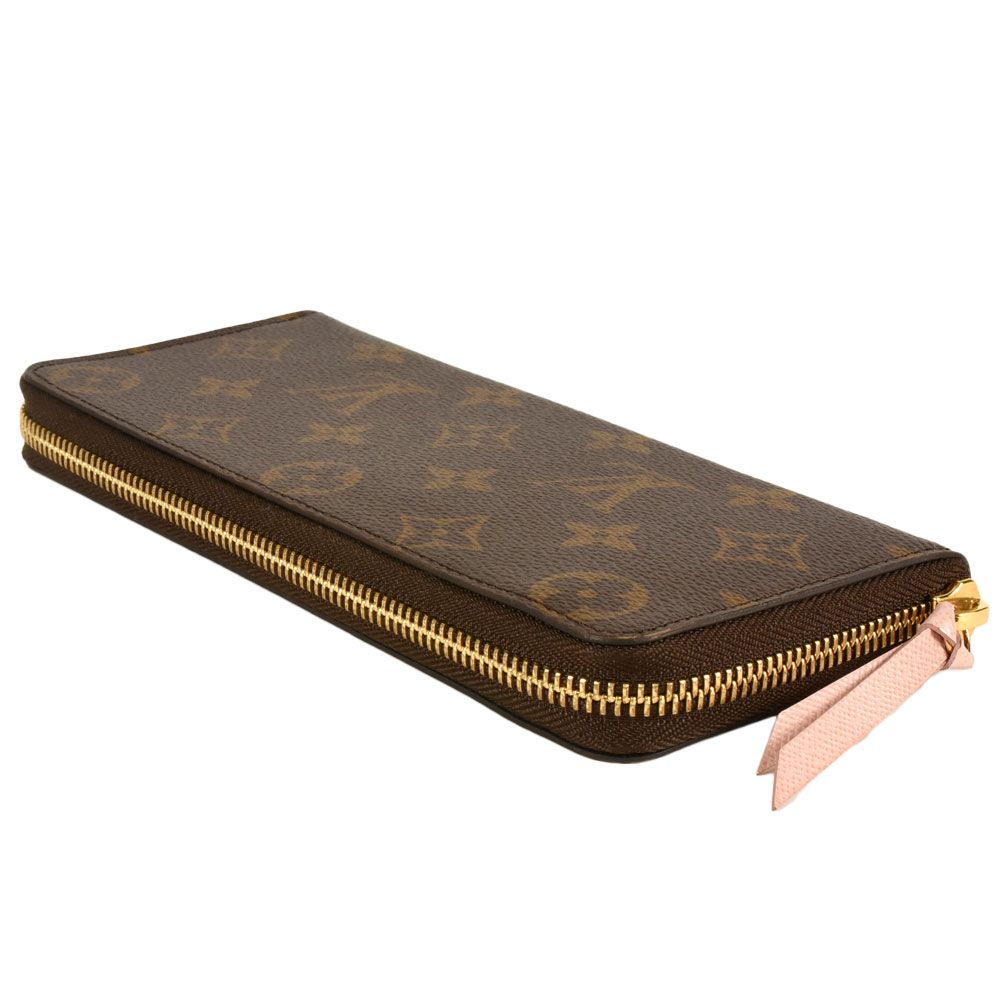 ルイヴィトン LOUIS VUITTON ポルトフォイユクレマンス ラウンドファスナー モノグラム キャンバス M61298 ローズバレリーヌ RFID レディース【中古】