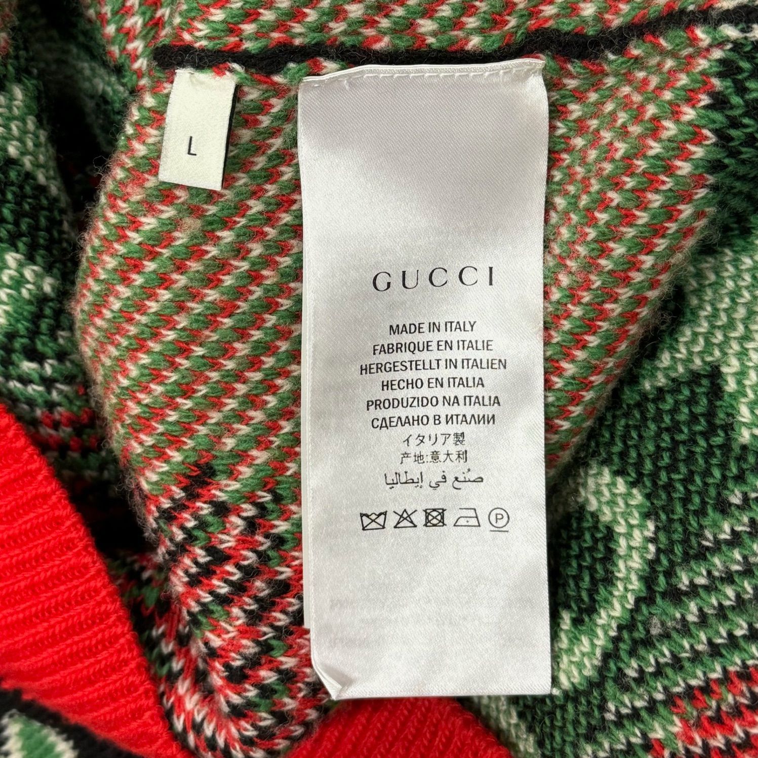 国内正規 GUCCI 19SS シンボルズ ロゴ ジャガード ウール ニット 