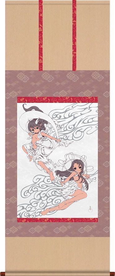 掛け軸-風天＆水天／ハチプロデザイン 八的暁(尺五あんどん・桐