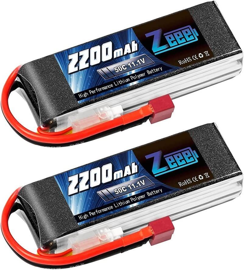 11.1V 50C 2200mAh 3S lipo battery Tプラグ付き 2パック リポ