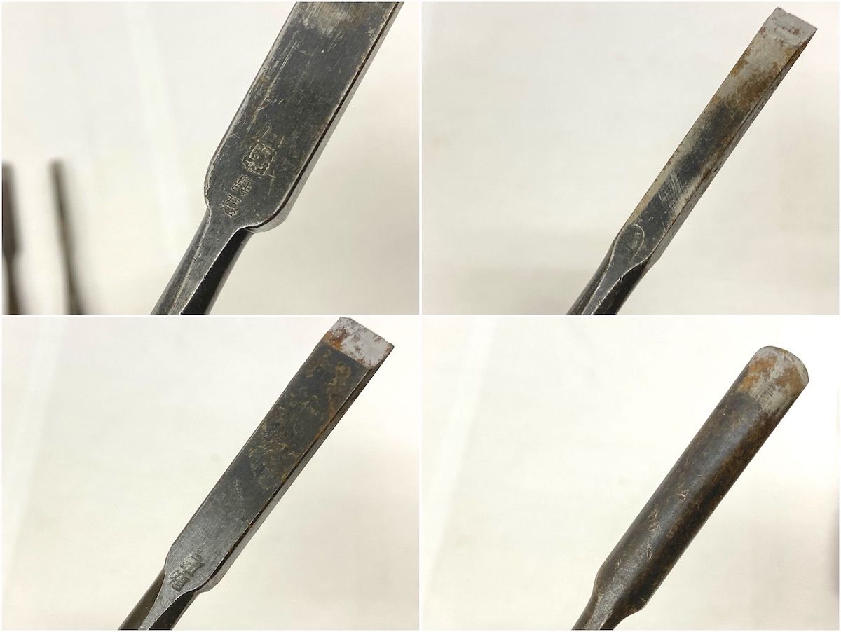 大工道具　ノミ　のみ　まとめ売り ZK069】大工道具 年代物の ノミ (のみ 鑿) 9本セット 長さ約19～22cm
