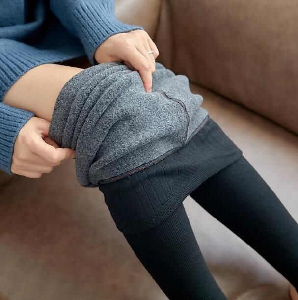 ウールのレギンスの女は秋と冬にカシミヤを足して厚くする 秋と冬のウールを加えて厚くやせて高い腰を見せます螺紋の羊の脂