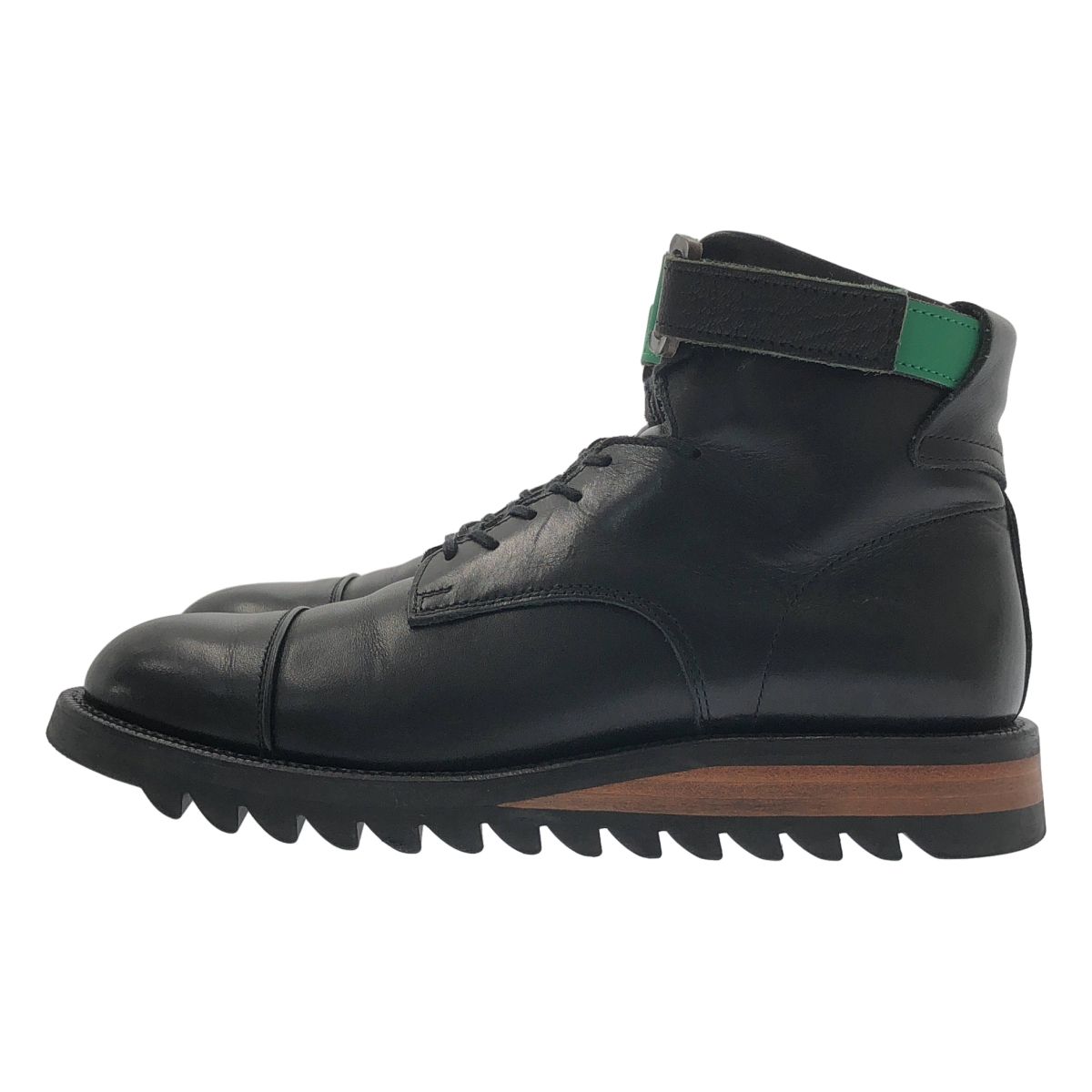 sacai | サカイ | × Hender Scheme エンダースキーマコラボ レザー シャークソール アンクルベルトストレートチップ ブーツ | 42 | ブラック | メンズ