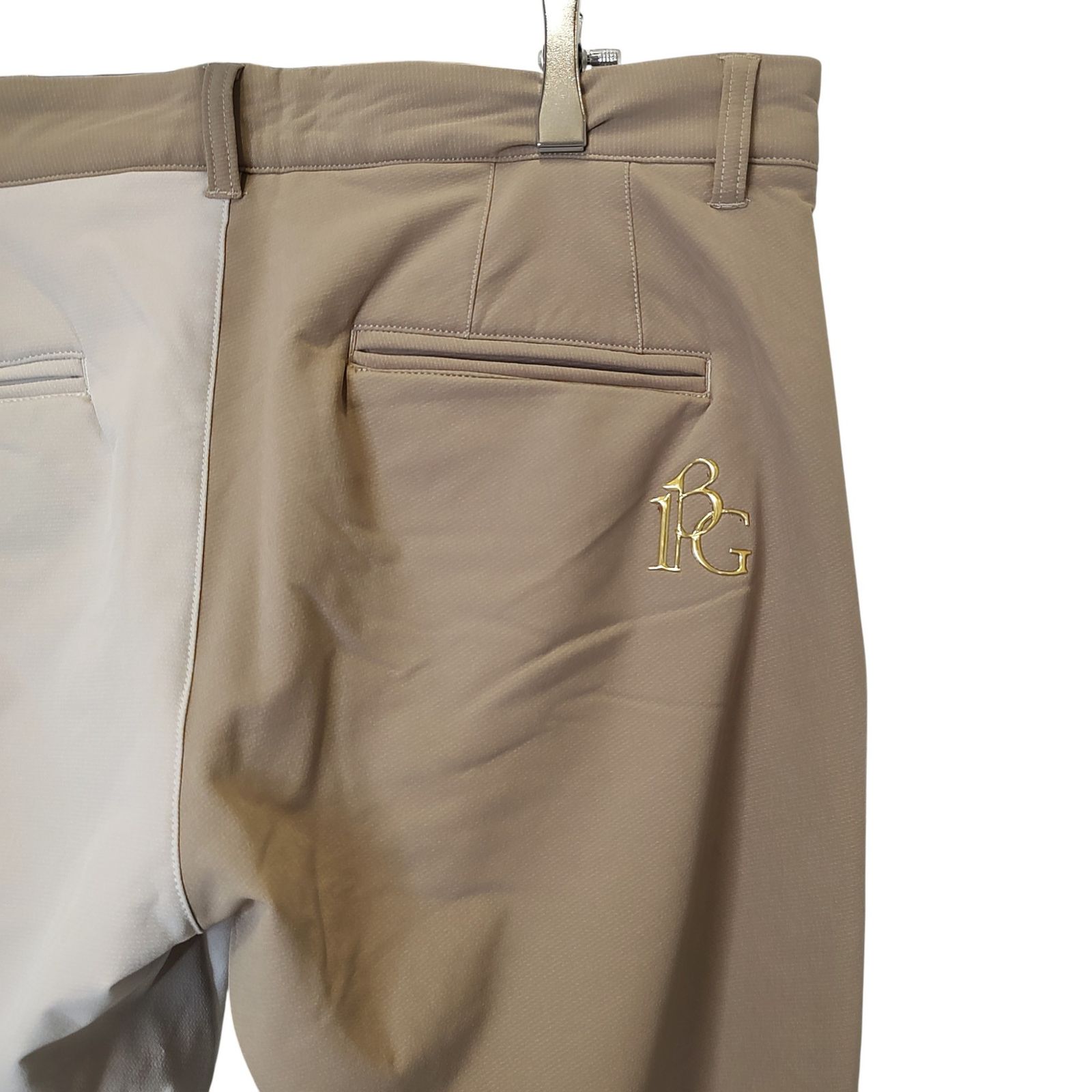100％品質保証！ 1PIU1UGUALE3 GOLF ウノピゥウノウグァーレトレ ゴルフ 113 GOLF RIB PANTS リブ パンツ GRP163 POE516 6 XL ホワイト×ベージュ メンズ 【緊急大幅値下げ！】