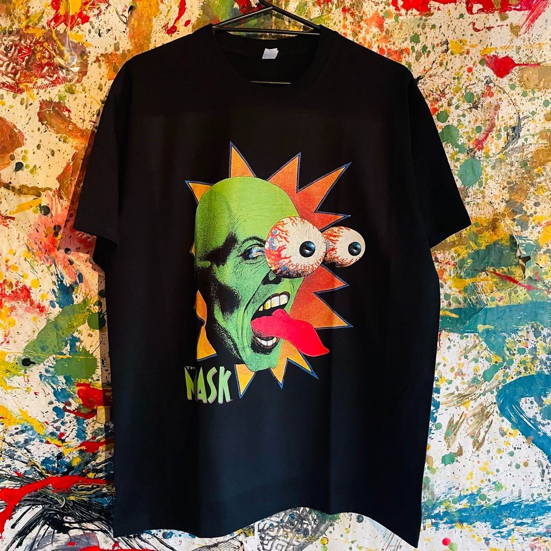 MASK 映画 リプリント Tシャツ 半袖 メンズ 新品 個性的 黒 XL マスク