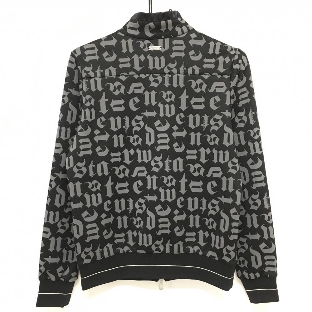 セントアンドリュース ジャケット 黒×白 英字総柄 レディース M ゴルフ