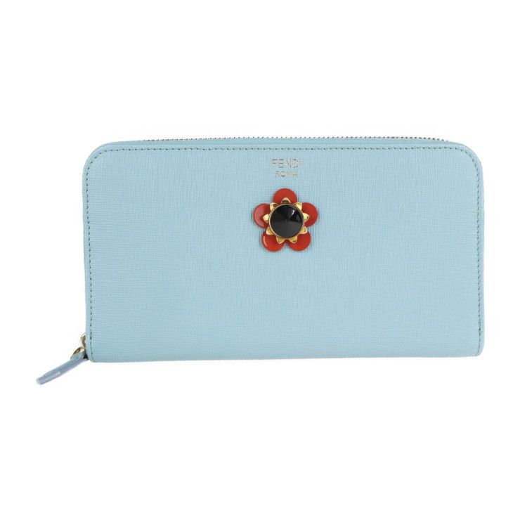 フェンディ レザー フラワー ロングジップ財布 8M0299 FENDI フェンディ フラワー ラウンドファスナー 長財布 8M0299