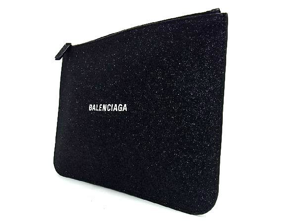 □新品同様□ BALENCIAGA バレンシアガ 579644 エブリデイ カーフスキン ラメ クラッチバッグ マルチケース ブラック系 AN1067  - メルカリ