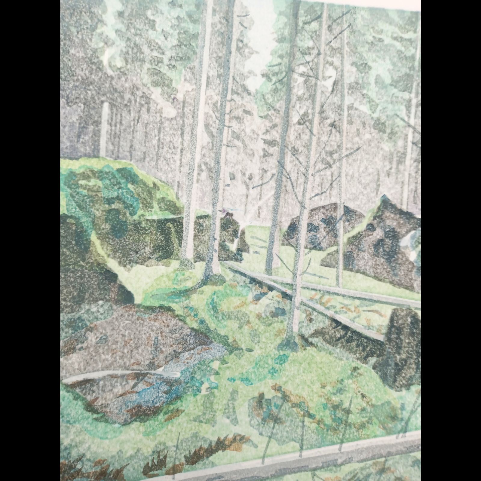 新品】木版画 壬生川純一「冬の日」限定ナンバー付き！ ☆送料