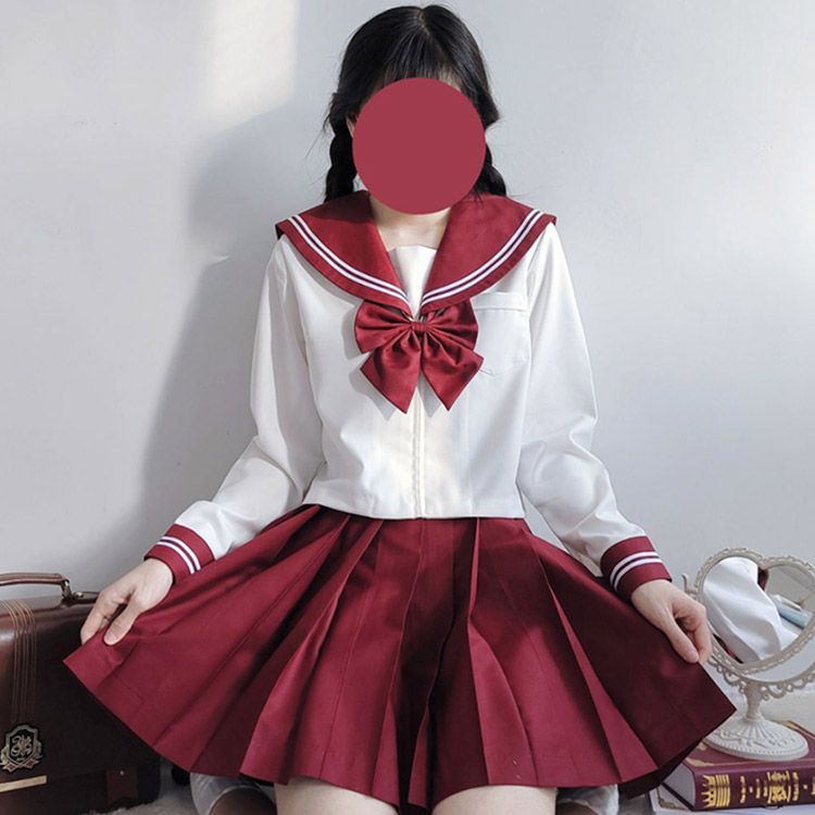 セーラー服用3本線角形えりセット（紺）【本体別売】リサセーラー専用 制服 味わい深く