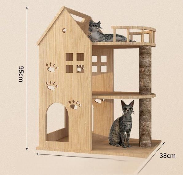 猫小屋猫別荘木一体猫の家柱猫城登り室内家庭用LFY07人気急上昇