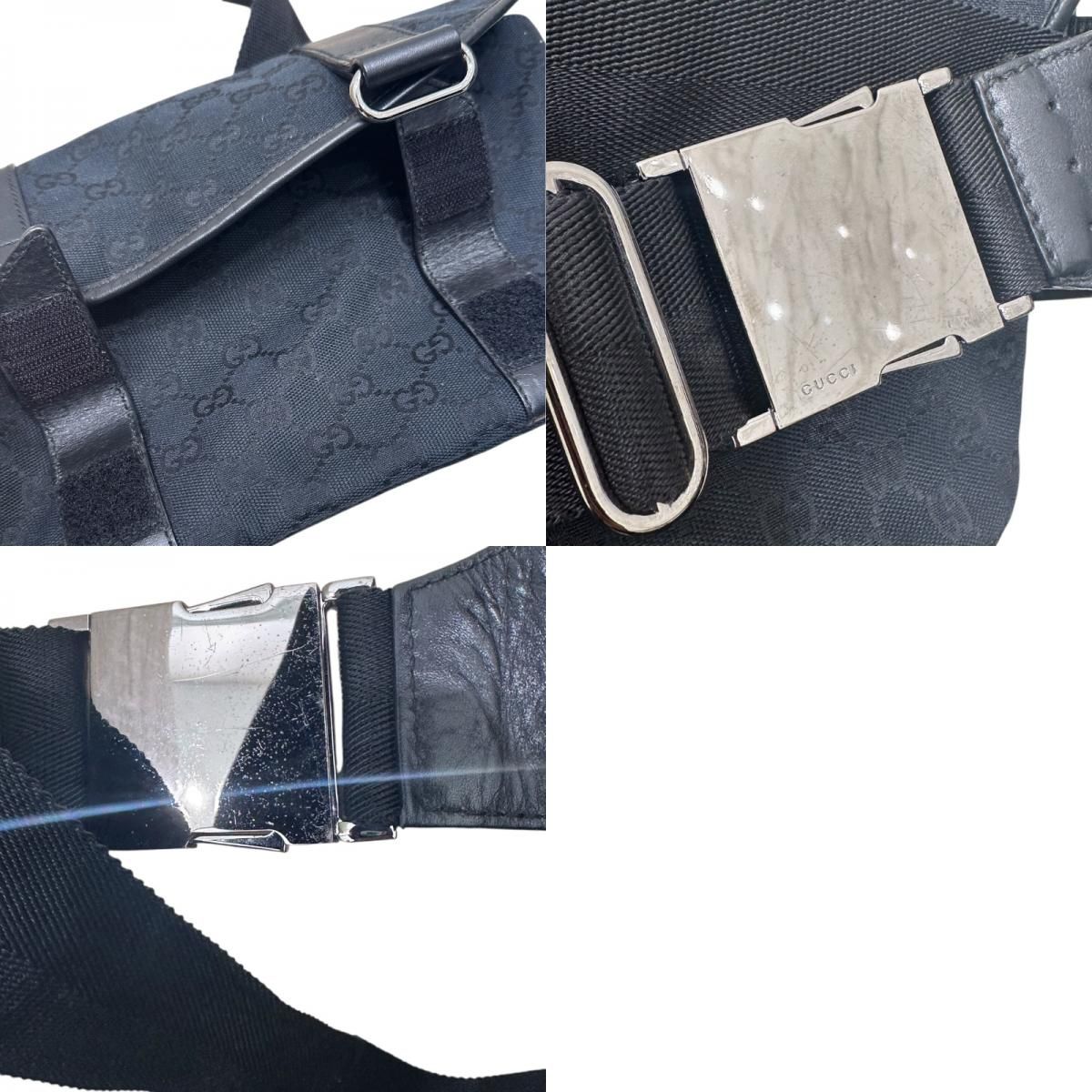 グッチ GUCCI GGキャンバス ボディバッグ 145851 ブラック メンズ