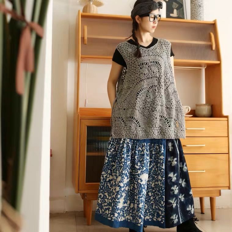 千愛の森オーダー 手作りハンドメイド藍染古布スカート - メルカリ