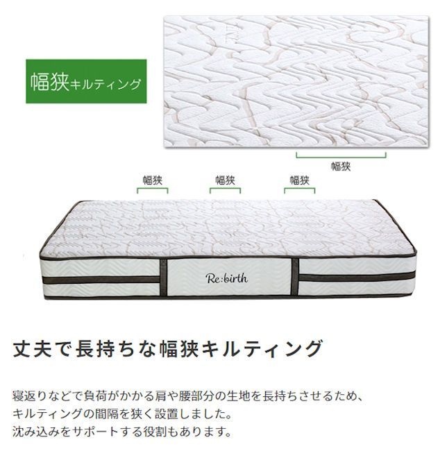 圧縮梱包ポケットコイルマットレス（セミダブル）少し硬め リバーシブル（1181） 圧縮梱包ポケットコイルマットレス（セミダブル）少し硬め