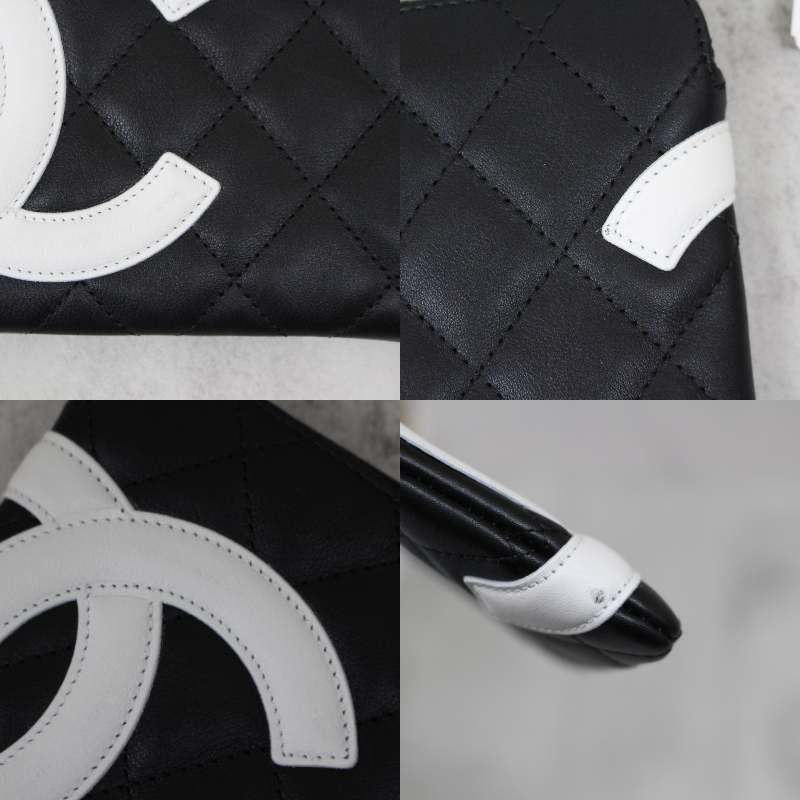 S068)【タグ付き/参考5.2万】CHANEL/シャネル カンボンライン ポーチ