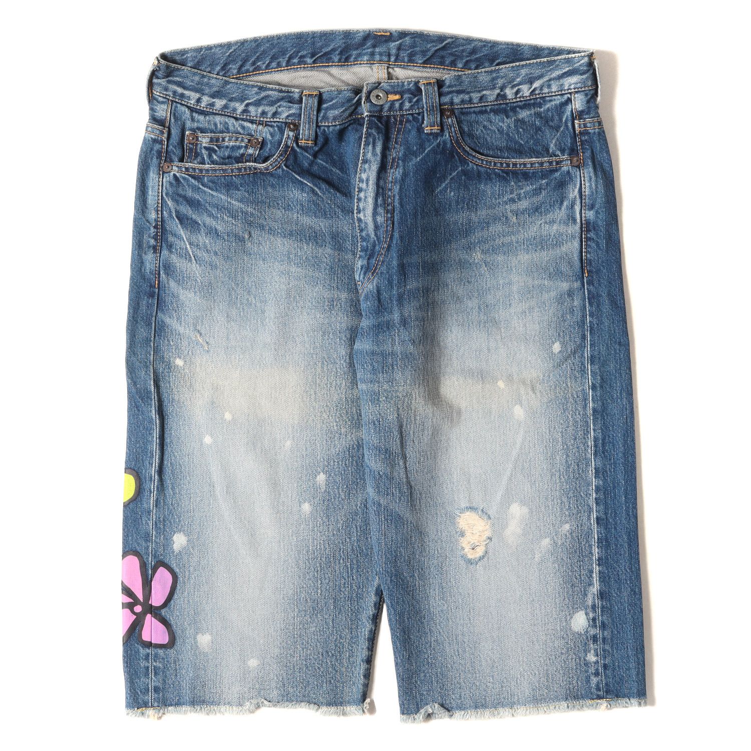 Stussy × HECTIC Flower Print Debim Pants - blue room