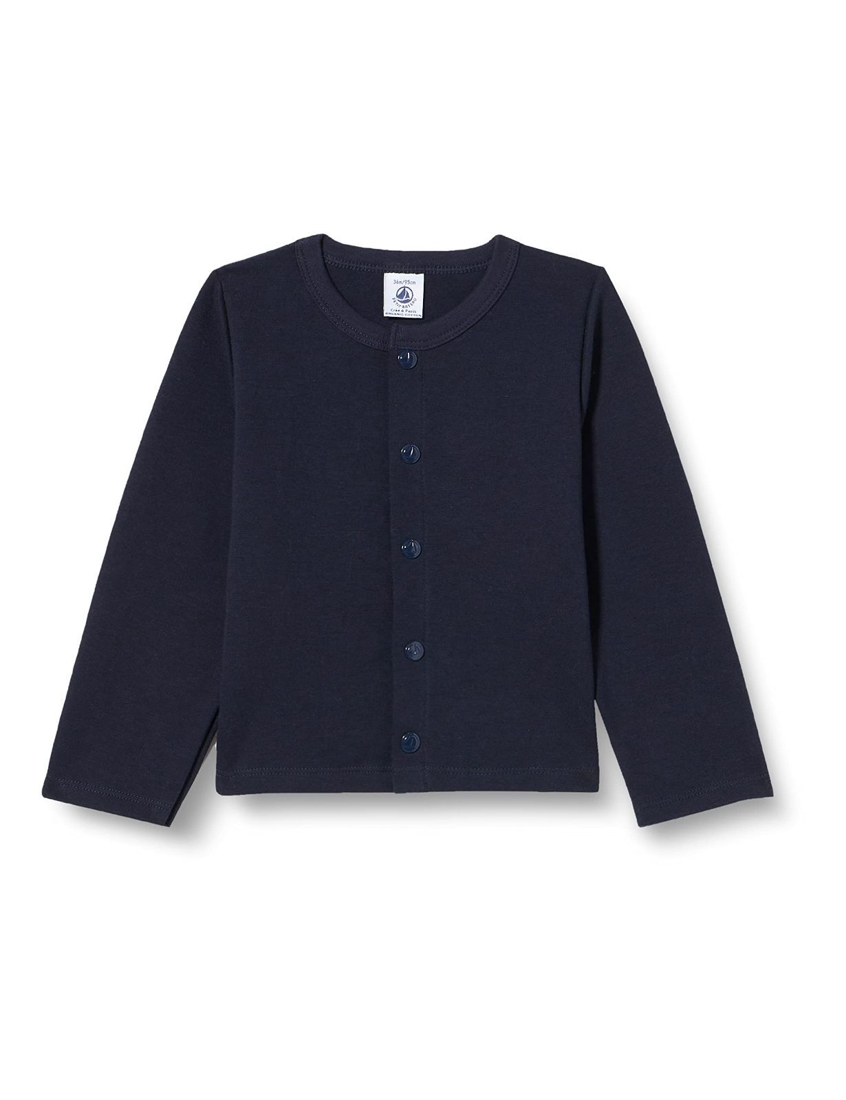 12 Months_ダークネイビー プチバトー ダブルジャージカーディガン A0777 ダークネイビー 12ヶ月 74cm