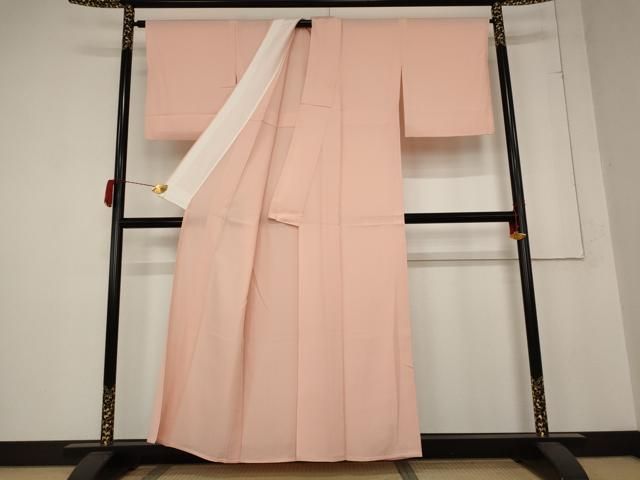 平和屋着物 夏物 色無地 絽 珊瑚色 正絹 AABB8609st