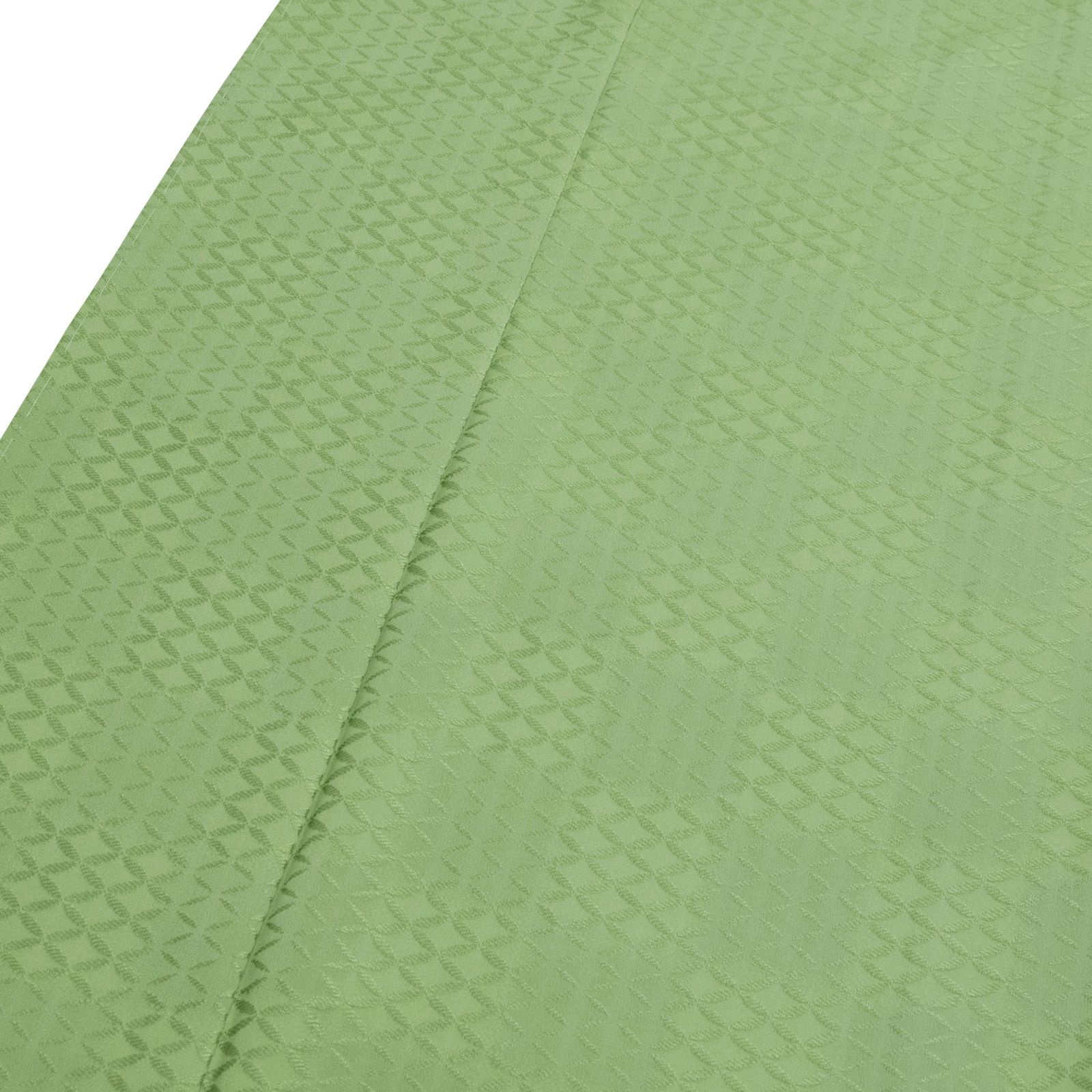 純国産絹 色無地（若緑に市松七宝文）/お仕立て済み（袷仕立て