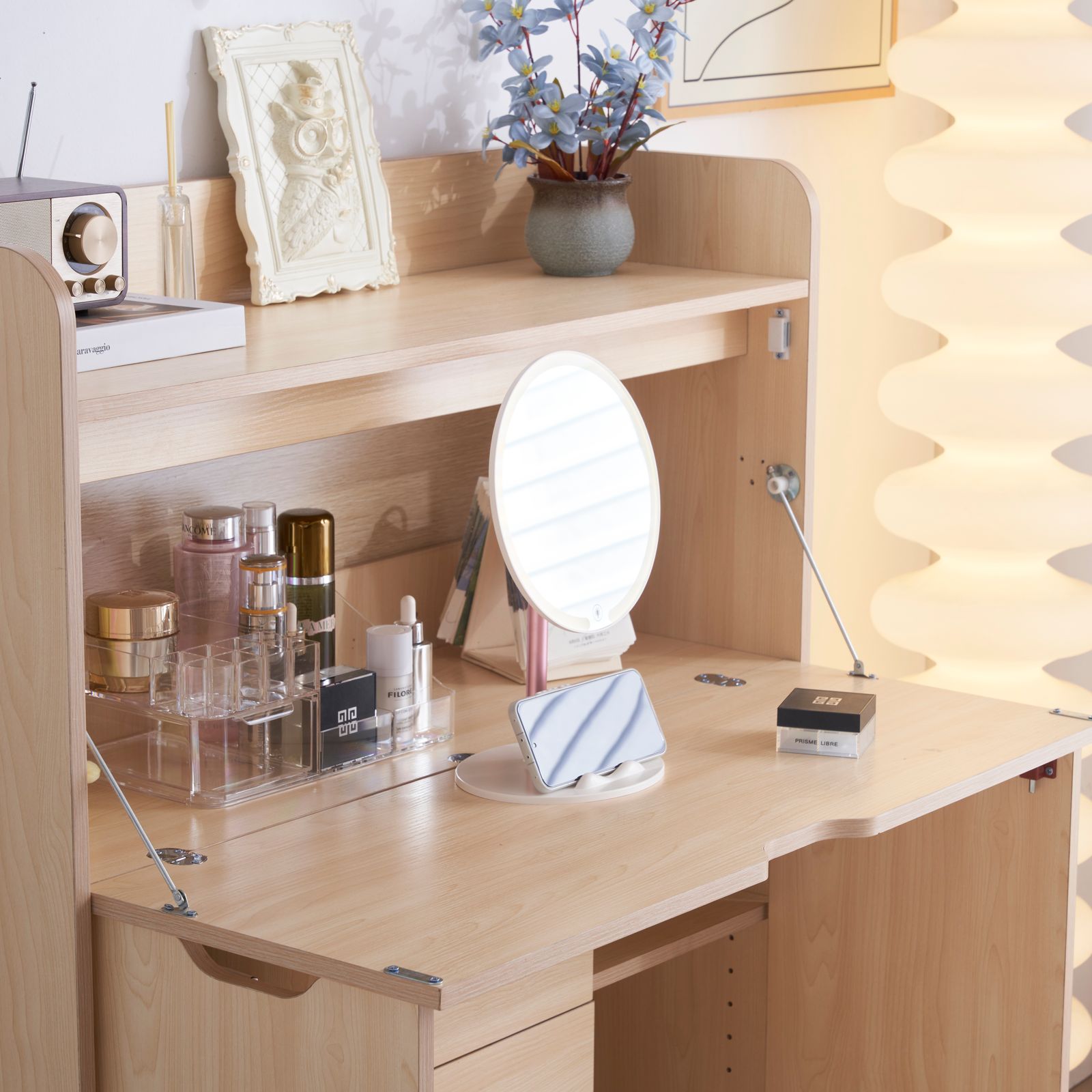 ナチュラル】学習机 デスク パソコンデスク 勉強机 折り畳み天板