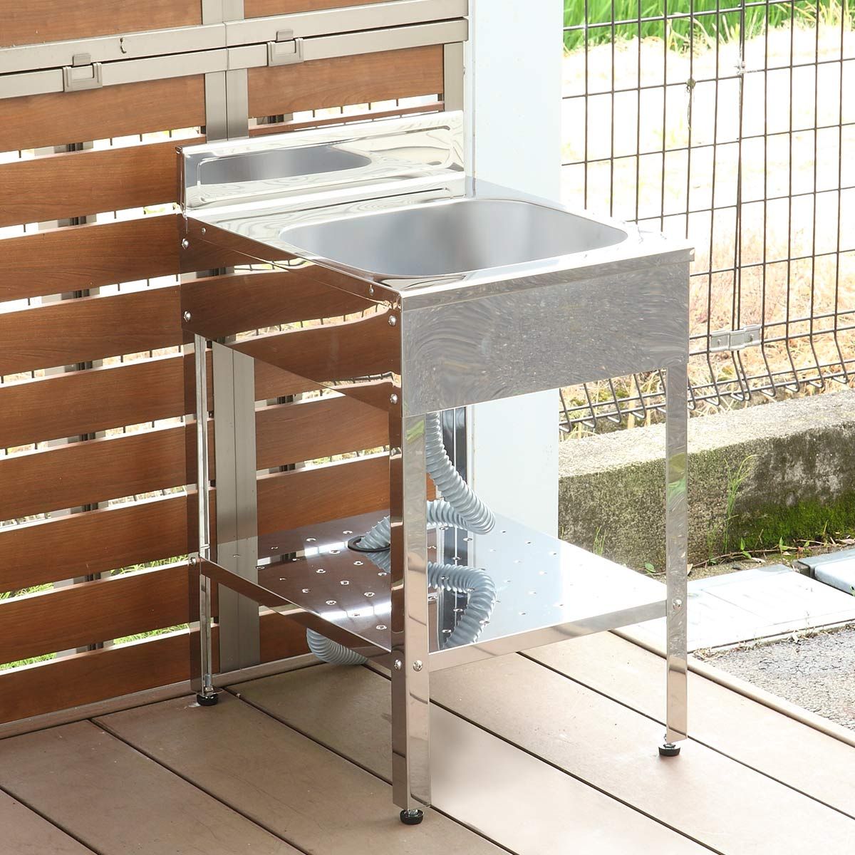 流し台 ステンレス 簡易流し台 幅45×奥行55×高さ78cm ガーデンシンク