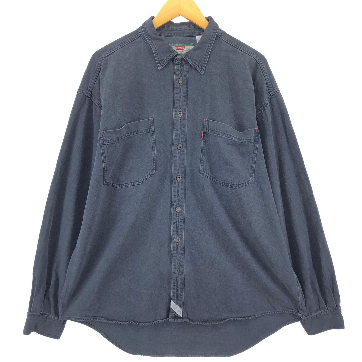 古着 90年代 リーバイス Levi's 長袖 ブラックデニムシャツ メンズXL相当 ヴィンテージ/eaa500310