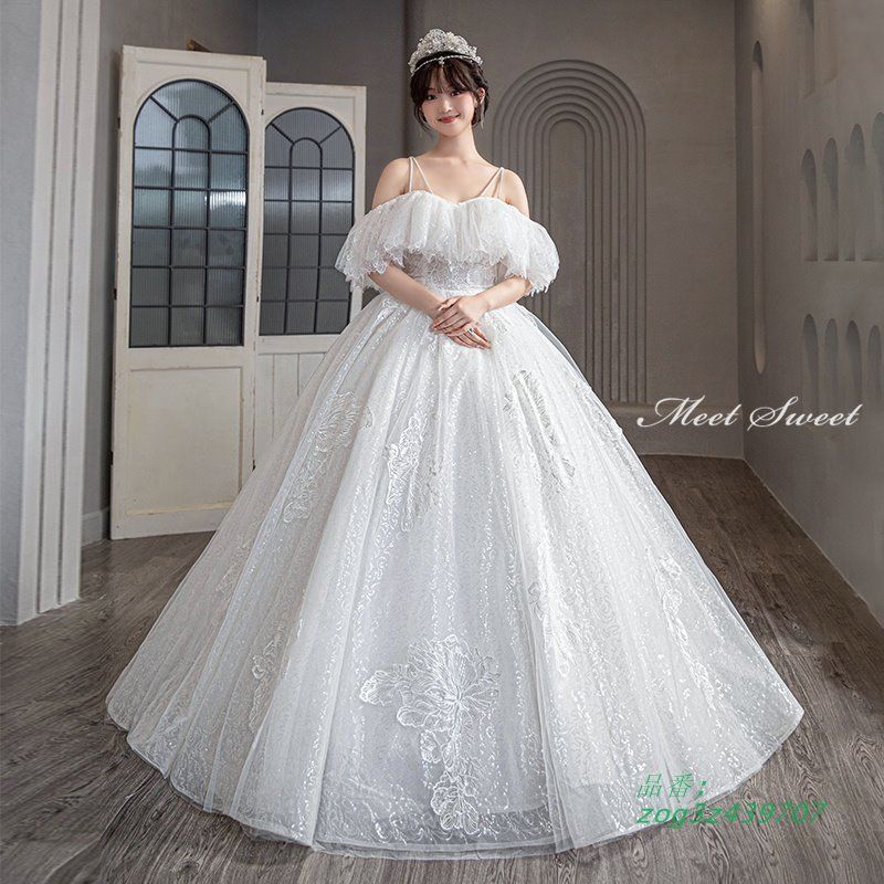 ウェディングドレス ウエディングドレス 二次会 結婚式 前撮り ブライダル プリンセスラインドレス ロングドレス プリンセスドレス 花嫁 zog3z439707