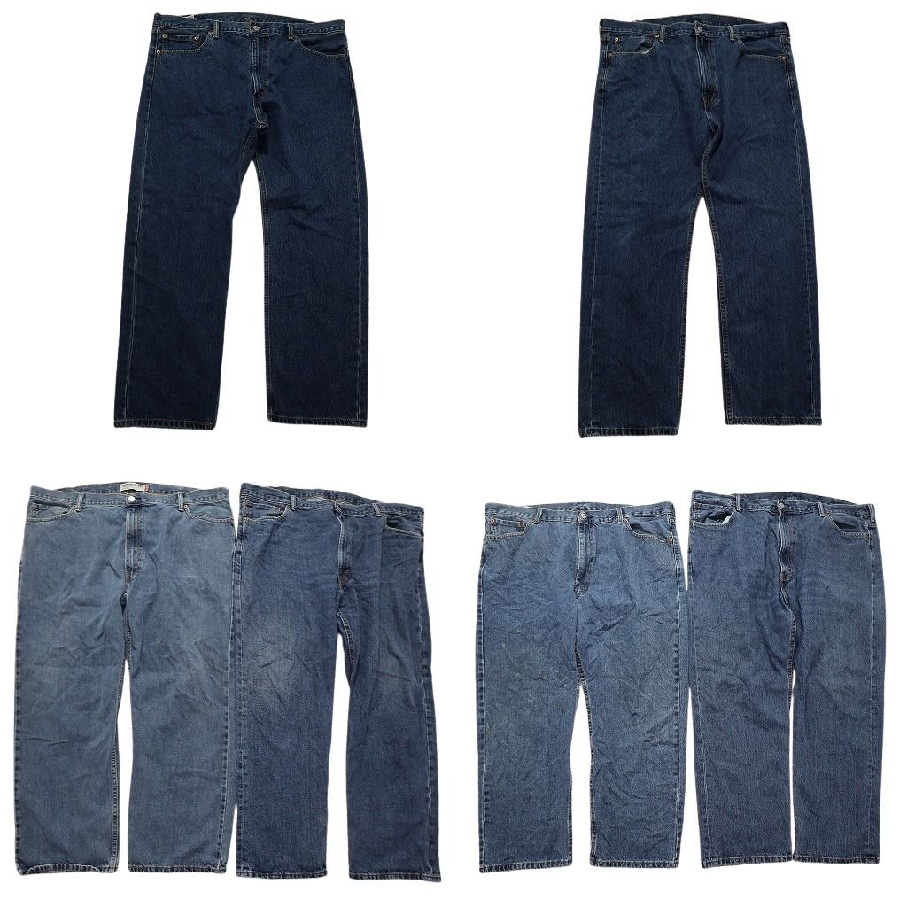 古着卸 リーバイス 505 デニム パンツ 6枚セット メンズ 42 46 48 インディゴブルー フェード グランジ 古着 NC1268