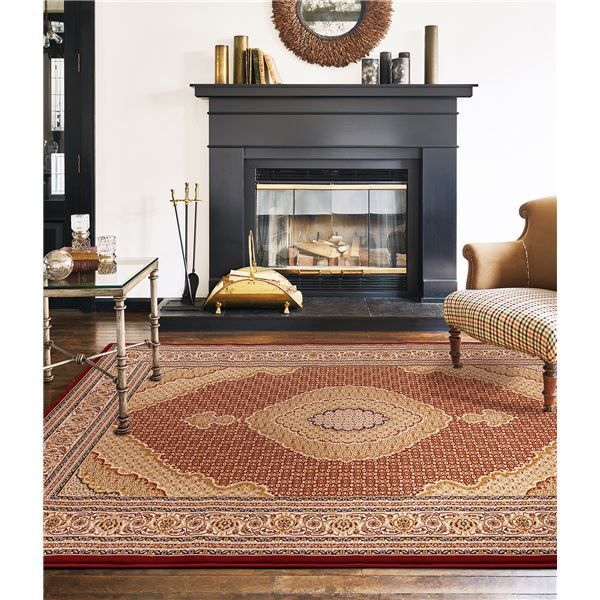 防炎 ラグマット/絨毯 ホットカーペット対応 ウィルトン ラグナ