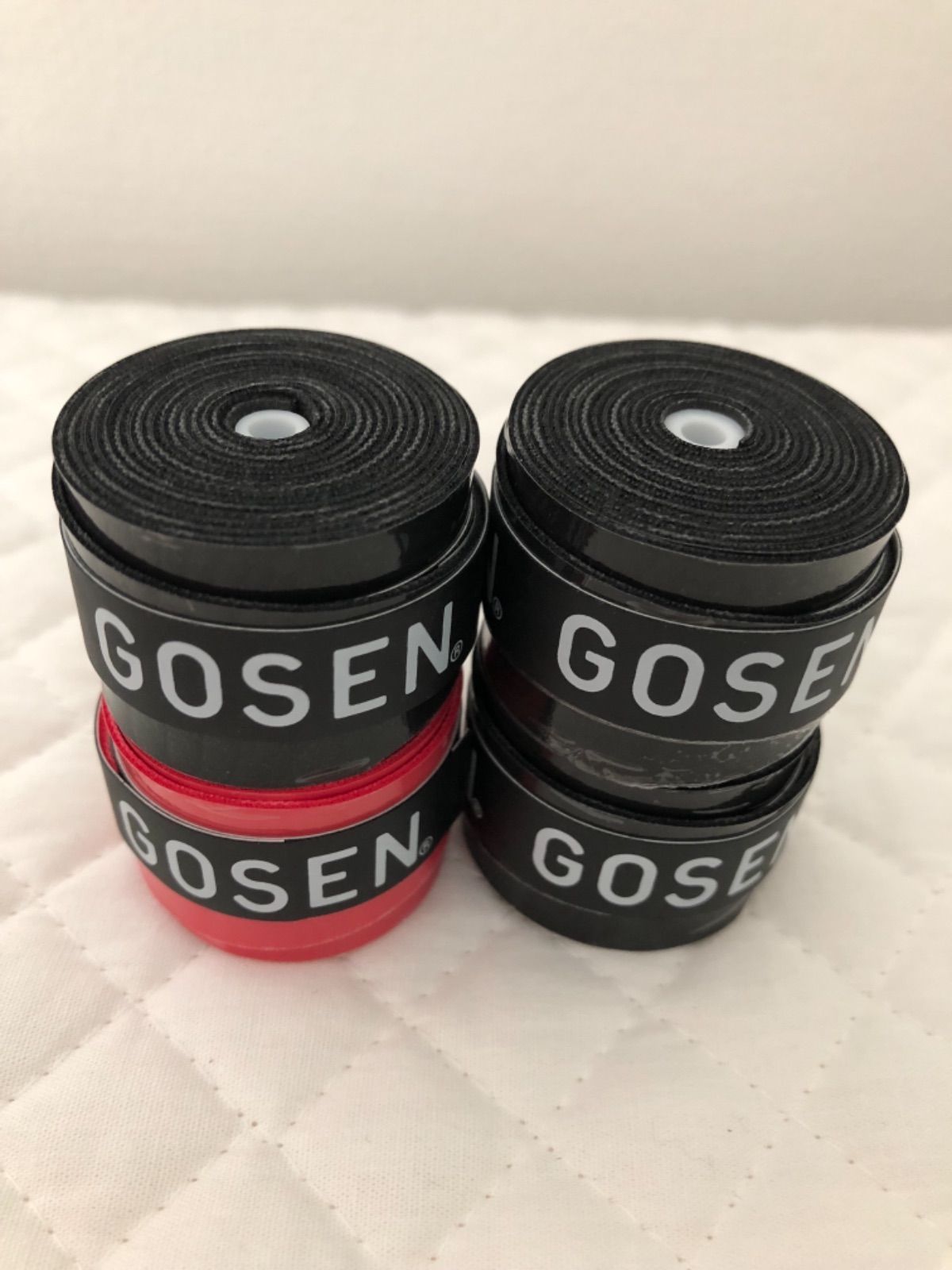 激安卸販売新品 GOSEN グリップテープ 4個 黒1白3 迅速発送 ✳︎色変更可 ゴーセン8