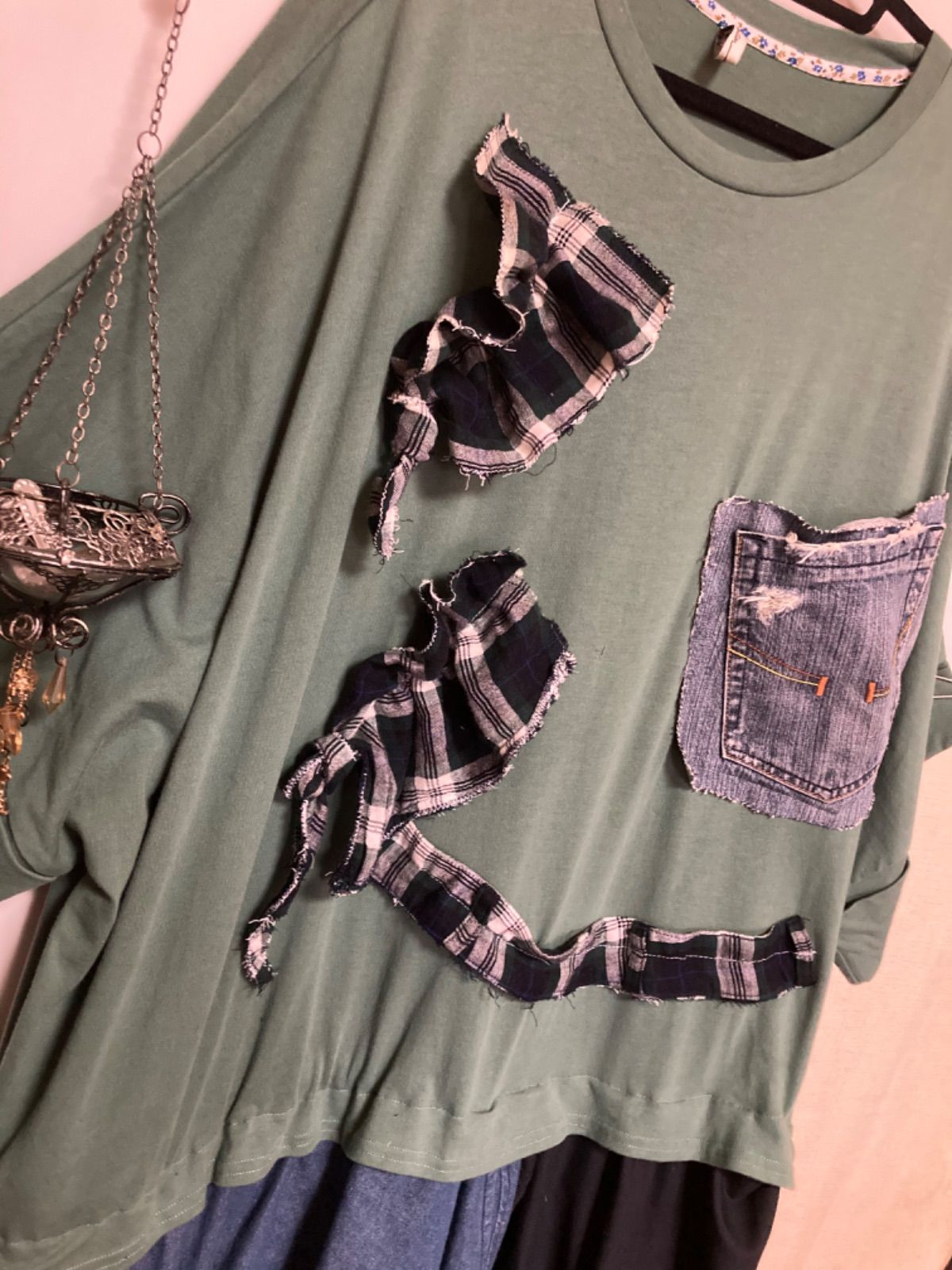 リメイクワンピース　古着　大きいサイズ　3L 4L 5L デザイン変更☆彡 古着 リメイク ワンピース 大きめサイズ 3L 4L