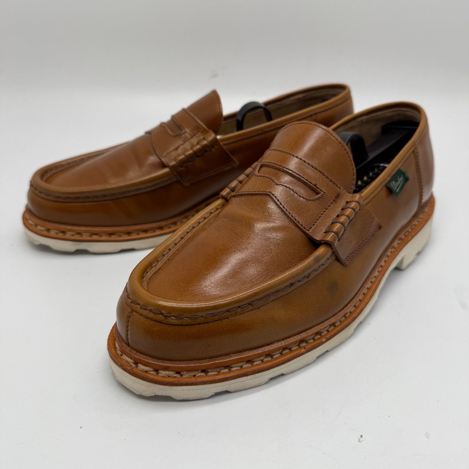 PARABOOT Reims Norvegien UK7.5 44285 Ocre G パラブーツ ランス ローファー 革靴 レザー ホワイトソール