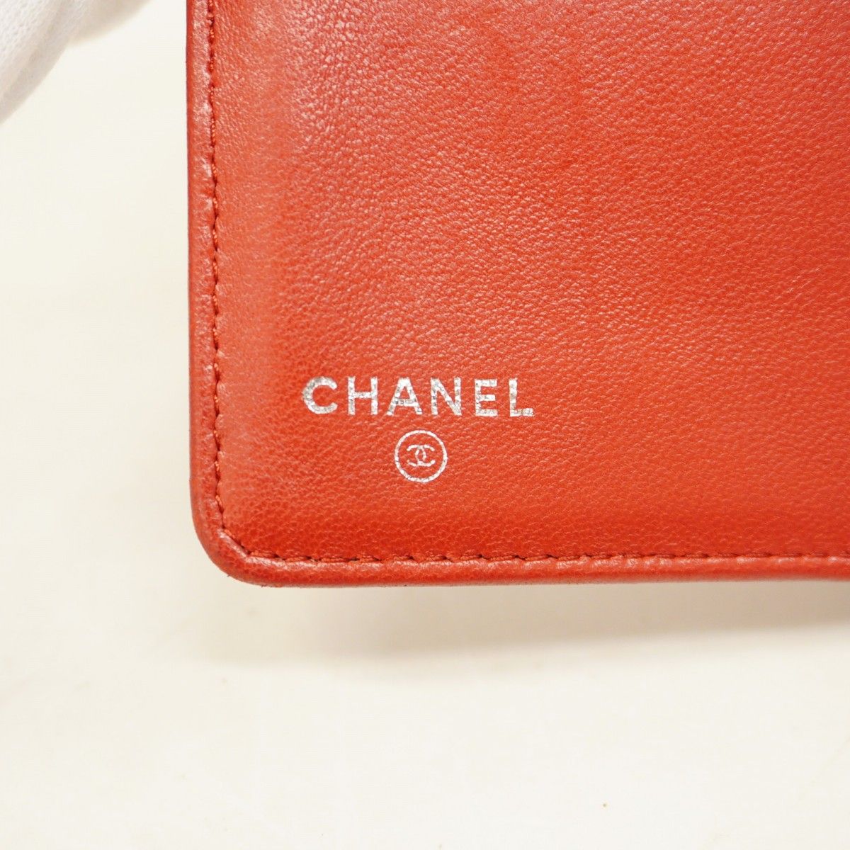 5hb1160】シャネル 財布 カメリア ラムスキン ボルドー シルバー金具  