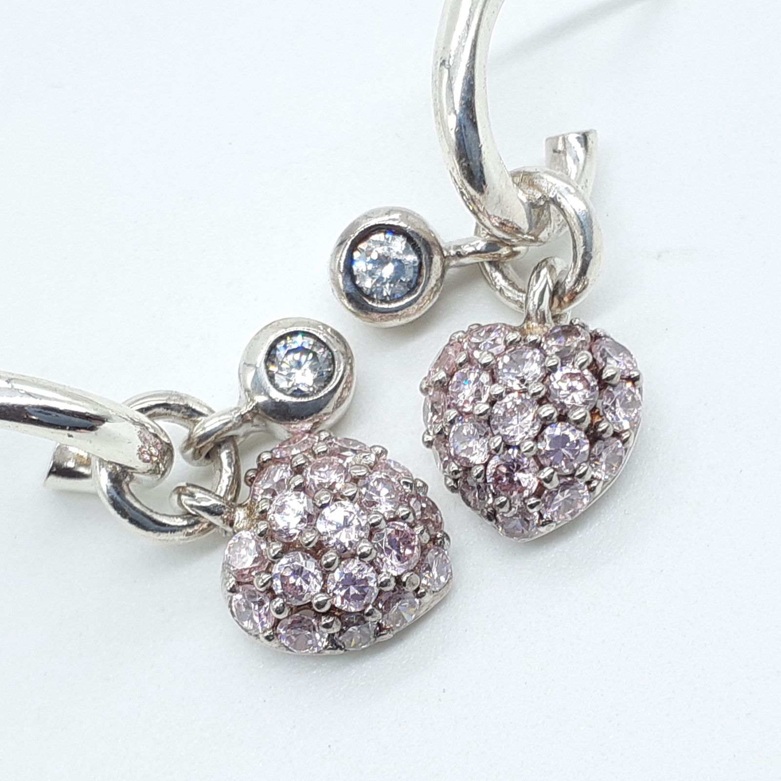 Folli Follie フォリフォリ シルバーピアス ハート ピンクジルコニア 