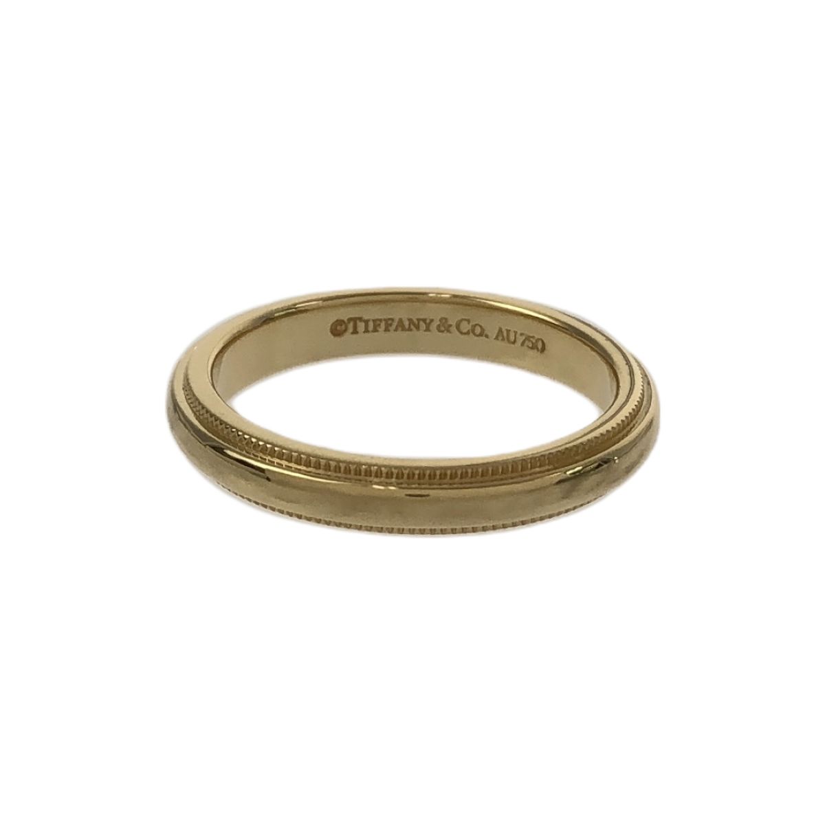 TIFFANY & CO. Tiffany ティファニー AU750YG 18金イエローゴールド K18 ミルグレイン バンドリング 指輪 約10号 ジュエリー アクセサリー