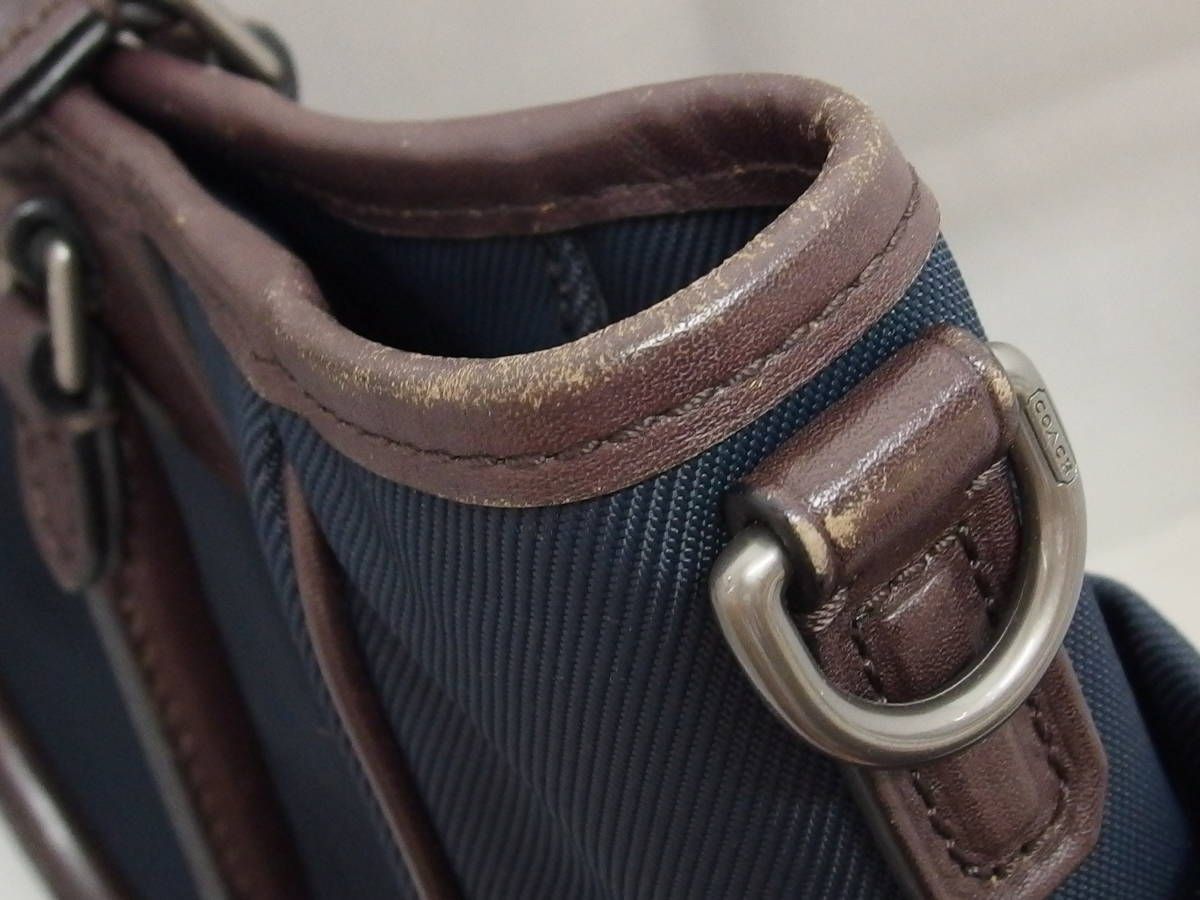 COACH コーチ クロスビー 70634 ナイロン ネイビー ビジネスバッグ