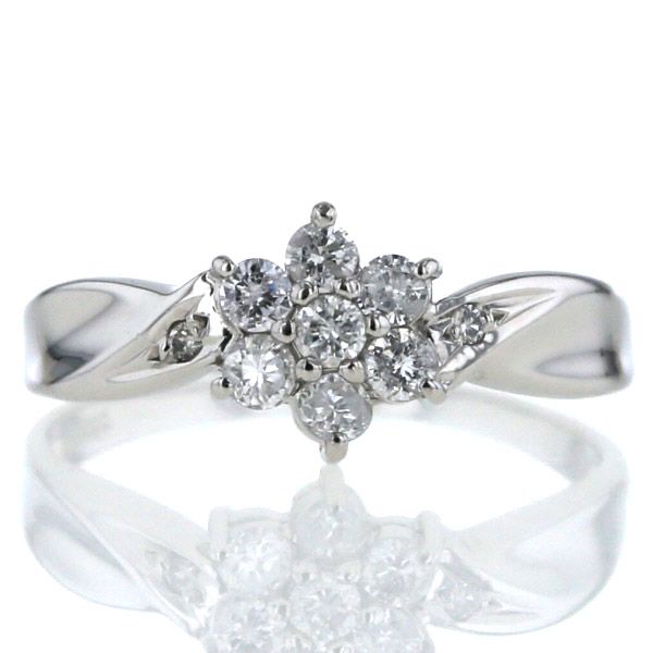 リング ダイヤ0.75ct フラワー プラチナ pt1000 指輪 11号 新品