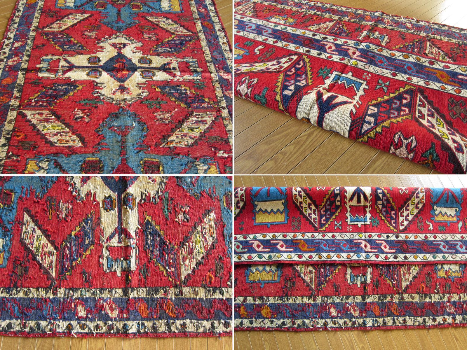 193×82イラン直輸入☆アゼルバイジャン産キリム・KILIM□1979