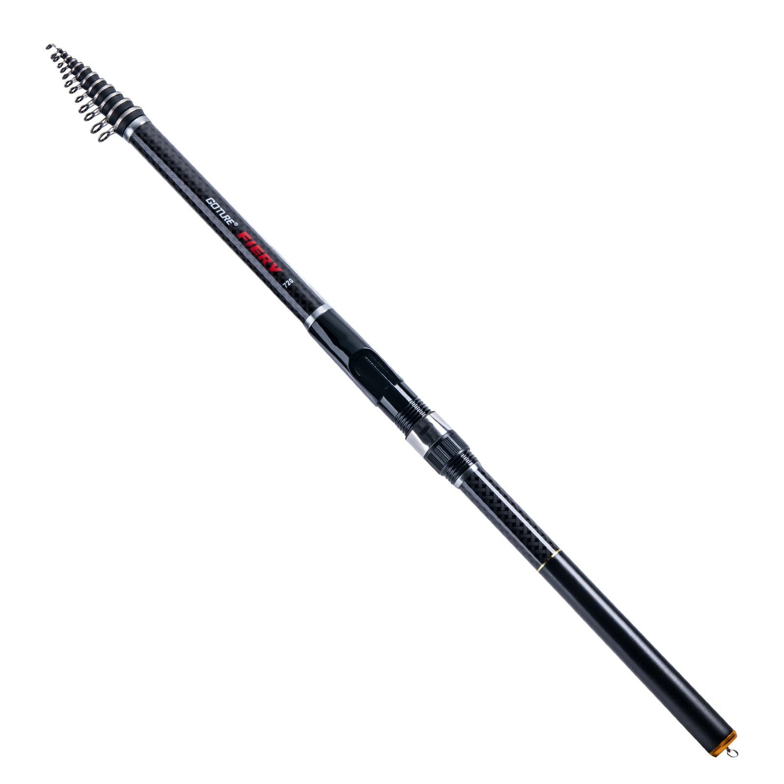 Size:FIERYシリーズ 7.2M Goture 磯竿 振出式ロッド 釣り竿 7.2m 軽量 伸縮 炭素 携帯型 遠投 振り出し カーボン 磯釣り 海釣り 海水・淡水両用 沖堤 サーフ 磯場 港湾 防波堤