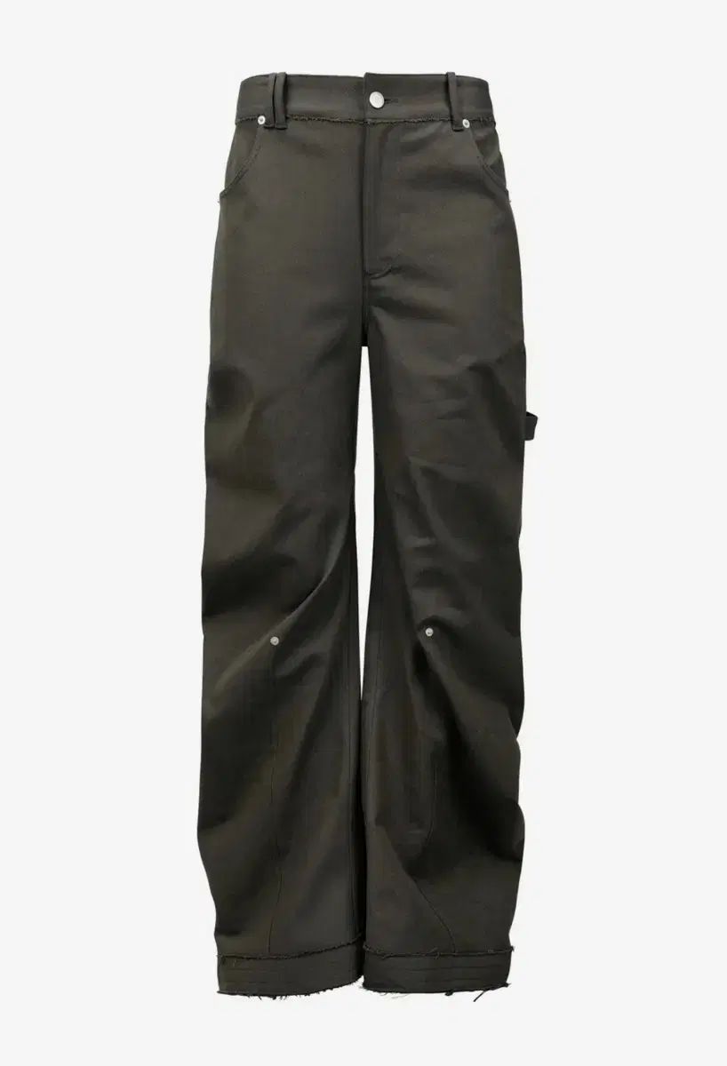 LIA| RAWCUT CURVED PANTS KHAKI 1