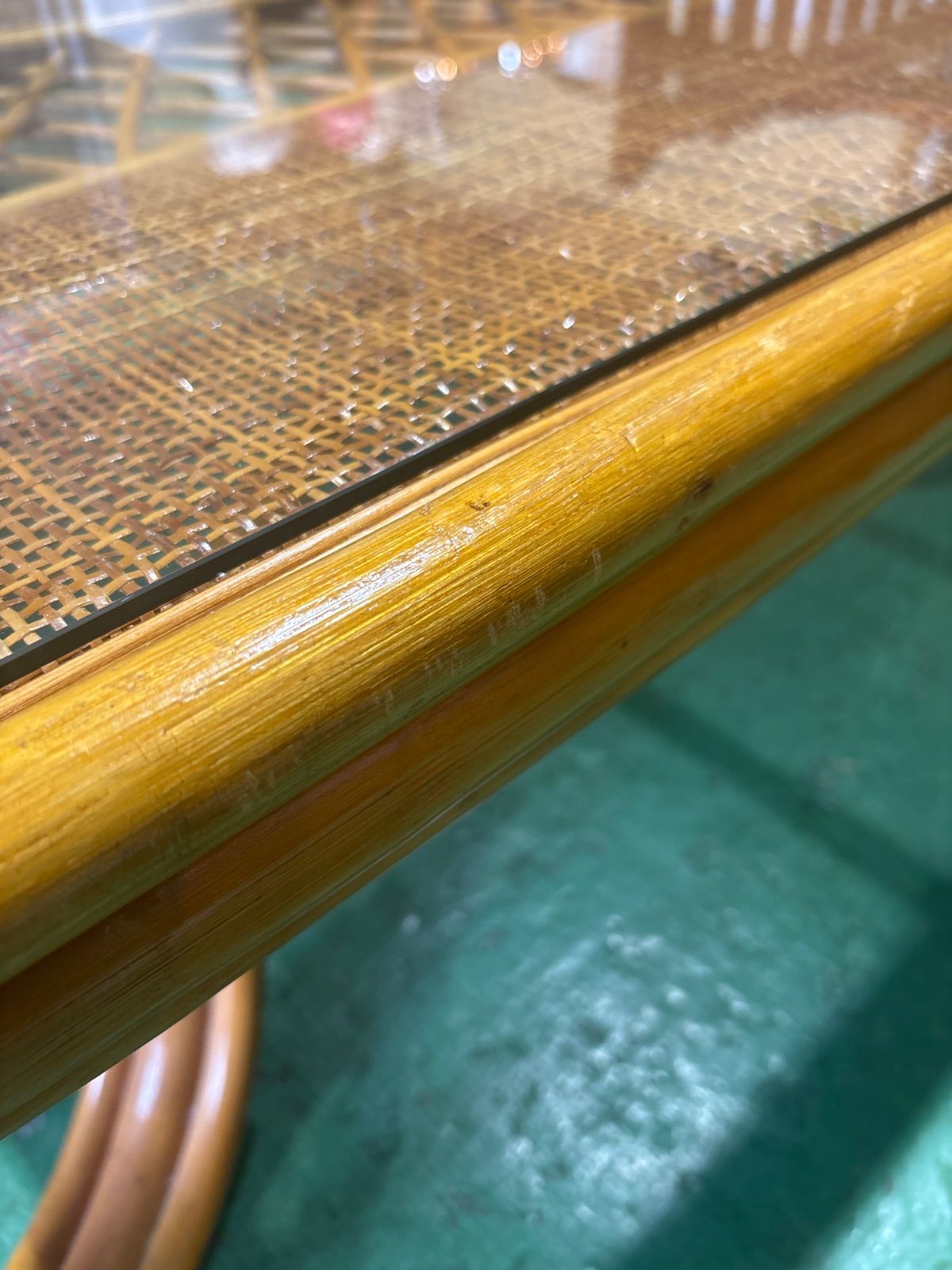 レア！一点物！昭和レトロ ラタンテーブル  籐家具 センターテーブル 古家具 レア！一点物！昭和レトロ ラタンテーブル 籐家具 センターテーブル 古