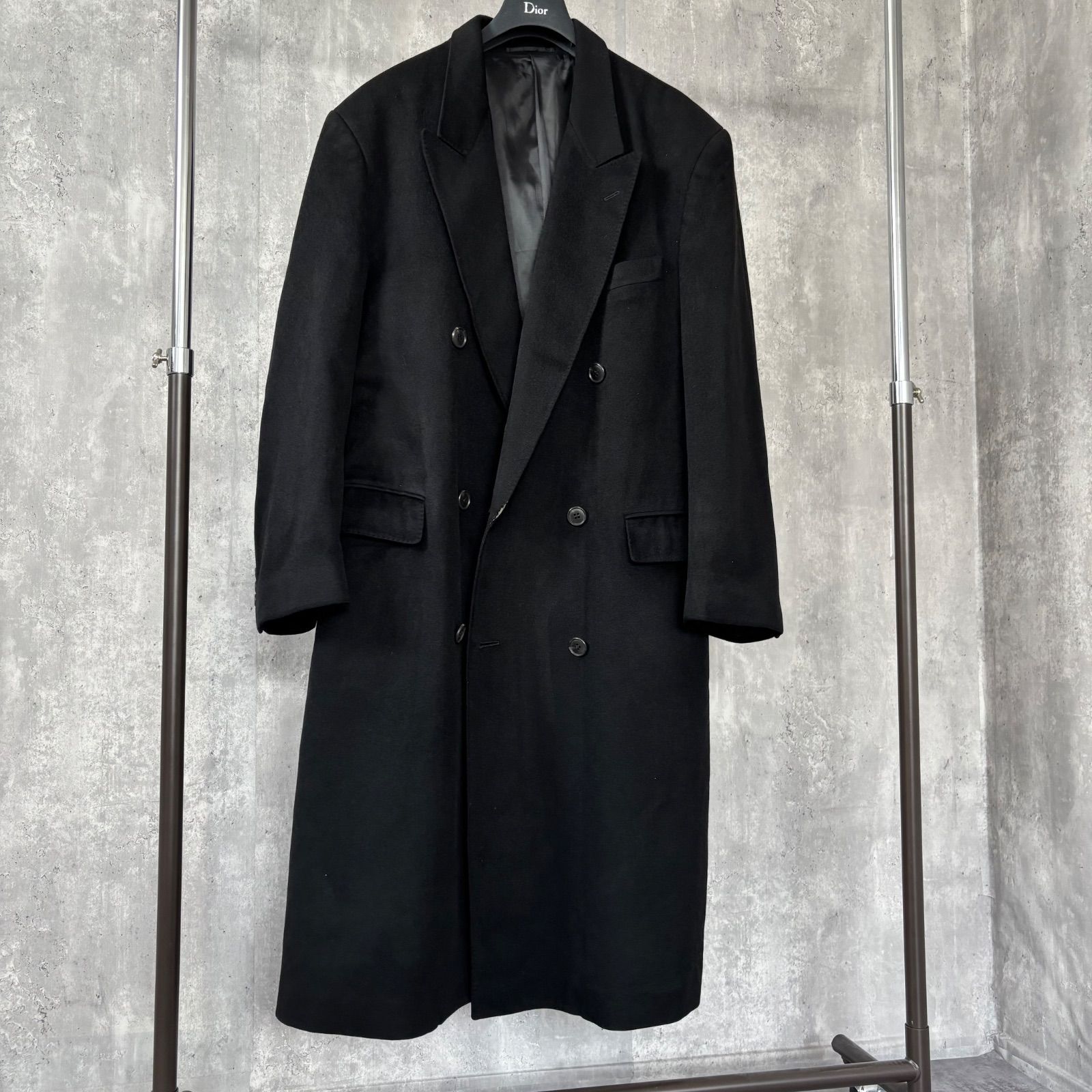 美品 B&T CLUB カシミヤ100％ ダブル ロングチェスターコートブラック カシミヤ混 シングル チェスターコート (B＆T CLUB) ビーアンド
